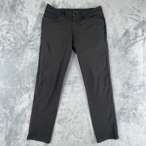 Lululemon Men's Slim Fit Pants Black Size 33 X 30 Flat Front Chino Performance